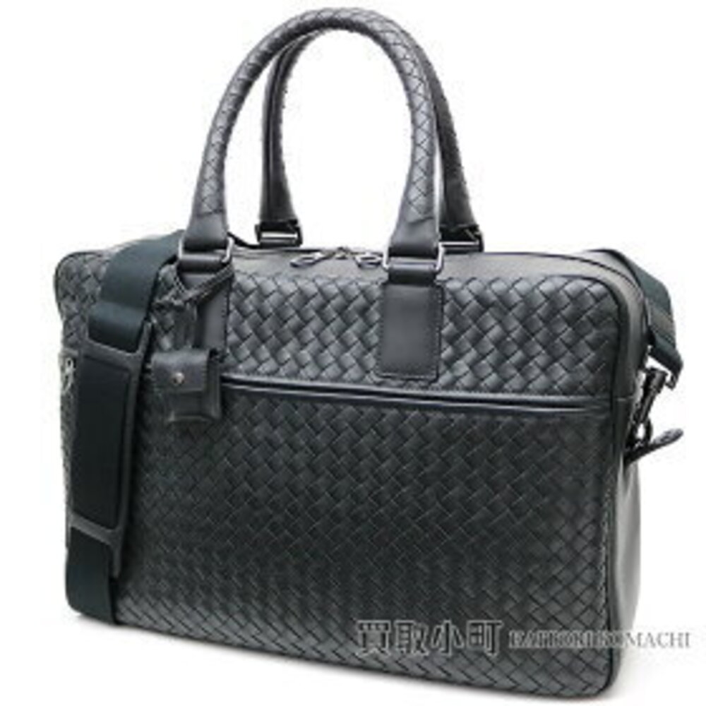 Bottega Veneta Nero Black Intrecciato Briefcase calfskin shoulder bag business
